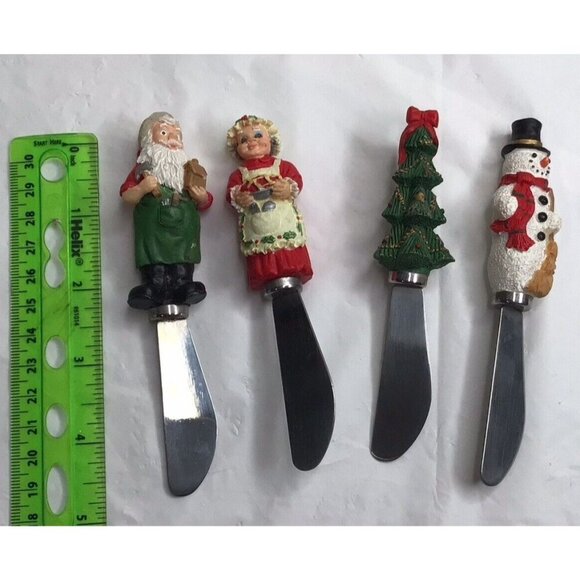 Nesting Snowmen Bowls Ceramic Holiday Spreaders Set Christmas Tree Santa Party - Picture 11 of 11